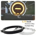 thumbnail image 3 of Universal Black 5.75 Inch Aluminum Round Headlight Housing Headlamp Trim Ring Mount Bracket Motorcycles, 3 of 8