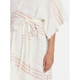thumbnail image 3 of Time and Tru Women's Striped Ruana, Size S/M, White, 3 of 4