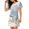thumbnail image 2 of Picia Animals in Transport Pattern Women’s Nightdress – Casual Short-sleeved Loose-Fit Sleepwear, Soft Cotton Short-Sleeve Sleep Shirt for Relaxation & Comfort, 2 of 6