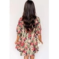 thumbnail image 3 of Women's Green Floral Print Mini Dress with Frilled Collar – Casual Summer Style [ZhiHiMeRi] | XL, 3 of 8
