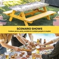 thumbnail image 6 of Watercolor Floral Table Cloths for 4 Foot Rectangle Tables, Spring Daisy Sunflowers Wisteria Hummingbird Patio Waterproof Elastic Fitted Tablecloths, Washable Rectangular Table Cover for Camping, 6 of 8