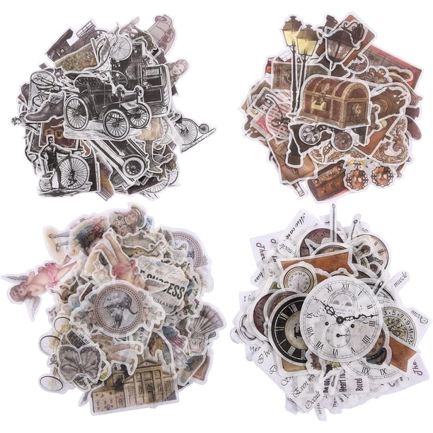 240 pegatinas vintage para álbumes de recortes, pegatinas estéticas de papel washi, pegatinas retro con imágenes, calcomanías para arte, manualidades, diario, cuaderno, collage y álbum.