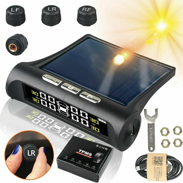 Wireless Car Solar TPMS LCD Tire Pressure Monitoring External-Sensors U89C