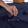 thumbnail image 3 of SKY BEDDINGS Standard Size Pillowcase Set of 2 - Navy Blue Super Soft Pillow Cases Queen, 600 Thread Count 100% Egyptian Cotton, Breathable, Cool, Sateen Weave Sleeping Pillow Covers - Navy Blue, 3 of 7