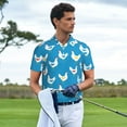 thumbnail image 3 of Susaid Cartoon Chicken Print Men's Short Sleeve Polo Shirt, Golf Shirts for Men, Business Casual Polos-XX-Large, 3 of 6