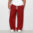 thumbnail image 3 of Men's Baggy Sweatpants Wide Leg Barrel Sweat Pants Drawstring Elastic Waist Loose Fit Slacks with Pockets, S, 3 of 5