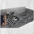 thumbnail image 5 of Safari Soft Flannel Fleece Throw Blanket, Couple of Zebras Eyes Face Heads Image Pattern Wild Animals Design, Cozy Plush for Indoor and Outdoor Use, 50" x 70", Charcoal Grey White, by Ambesonne, 5 of 5