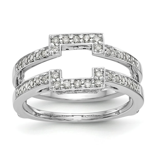 AA Jewels Solid 14K White Gold Engagement Wedding Ring
