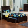 thumbnail image 1 of Portland Twin Wood Platform Bed with Footboard and Storage Drawers in Espresso, 1 of 9
