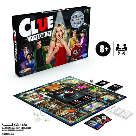 Clue Liars Edition Board Game; Murder Mystery Board Game for Kids 8 and Up