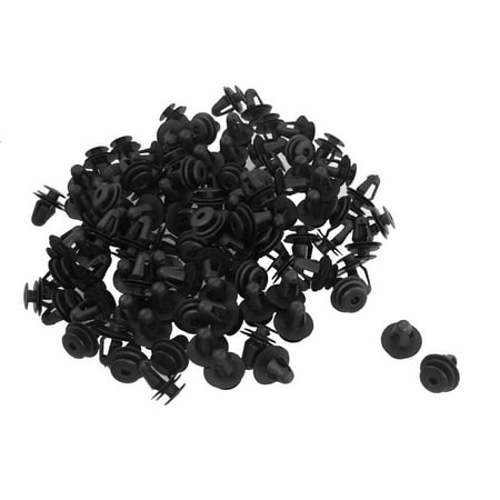 100 Pcs Vehicle Fender Replacement Parts Black Plastic Rivets Fasteners