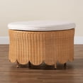 thumbnail image 5 of bali & pari Teresa Bohemian Light Honey Scalloped Rattan Ottoman, 5 of 6