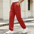 thumbnail image 2 of DYTTDG Women's Drawstring Elastic Waist Cargo Jogger Pants, Solid Color Loose Fit Casual Sweatpants with Side Cargo Pockets, 2 of 8