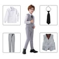 thumbnail image 2 of Boys Suits Slim Fit 4 Piece Formal Dresswear Suit for Kids Tuxedo Wedding Set Toddler Boy Dress with Vest Shirt Pants and Tie, 2 of 5