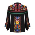 thumbnail image 6 of Viluyesy Women's 3/4 Sleeves T-Shirt Lapel Collar Shirt Tops Comfortable Fashionable Relaxed Lapel Collar Petal Loose Blouse Black Size S, 6 of 7