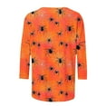 thumbnail image 4 of Enjoytime Casual Tops for Women Halloween Printed Round Neck 3/4 Sleeve Shirts Vintage Loose Fall Winter Blouses Womens Plus Size Clothing, 4 of 4