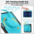 thumbnail image 6 of FJLBDE Case for iPad Pro 11 Inch 2022/2021/2020/2018 iPad 11 4th/3rd/2nd/1st Gen with 360 Rotating Stand, Shoulder Strap, Heavy Duty Shockproof Cover, Sky Blue, 6 of 7