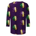 thumbnail image 5 of Gamivast Mardi Gras Shirts for Women Funny Graphic 3/4 Sleeve Crew Neck Pullover Casual Loose Tunic Cute Holiday Blouses Carnival Party Outfits, 5 of 6
