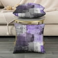 thumbnail image 3 of Purple Velvet Abstract Pillow Covers Set of 2 Modern Accent Violet Gray Throw Pillow Cover Soft Elegant Decorative Couch Cushion Cover for Bed Living Room Outdoor Sofa Pillowcases 18x18 Inch, 3 of 6