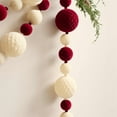 thumbnail image 4 of Eespoir Christmas Ornaments Flocked Burgundy Christmas Ball String, 5.5ft Window Display, Holiday Decor Props, For Christmas Decorations Home Party, Velvet Finish, 4 of 6