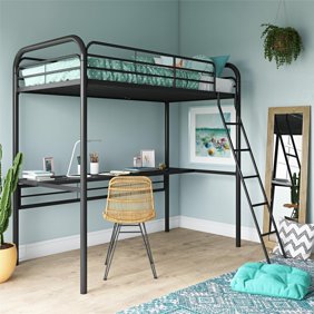 Boys Apos Fire Department Twin Metal Loft Bed With Slide Red