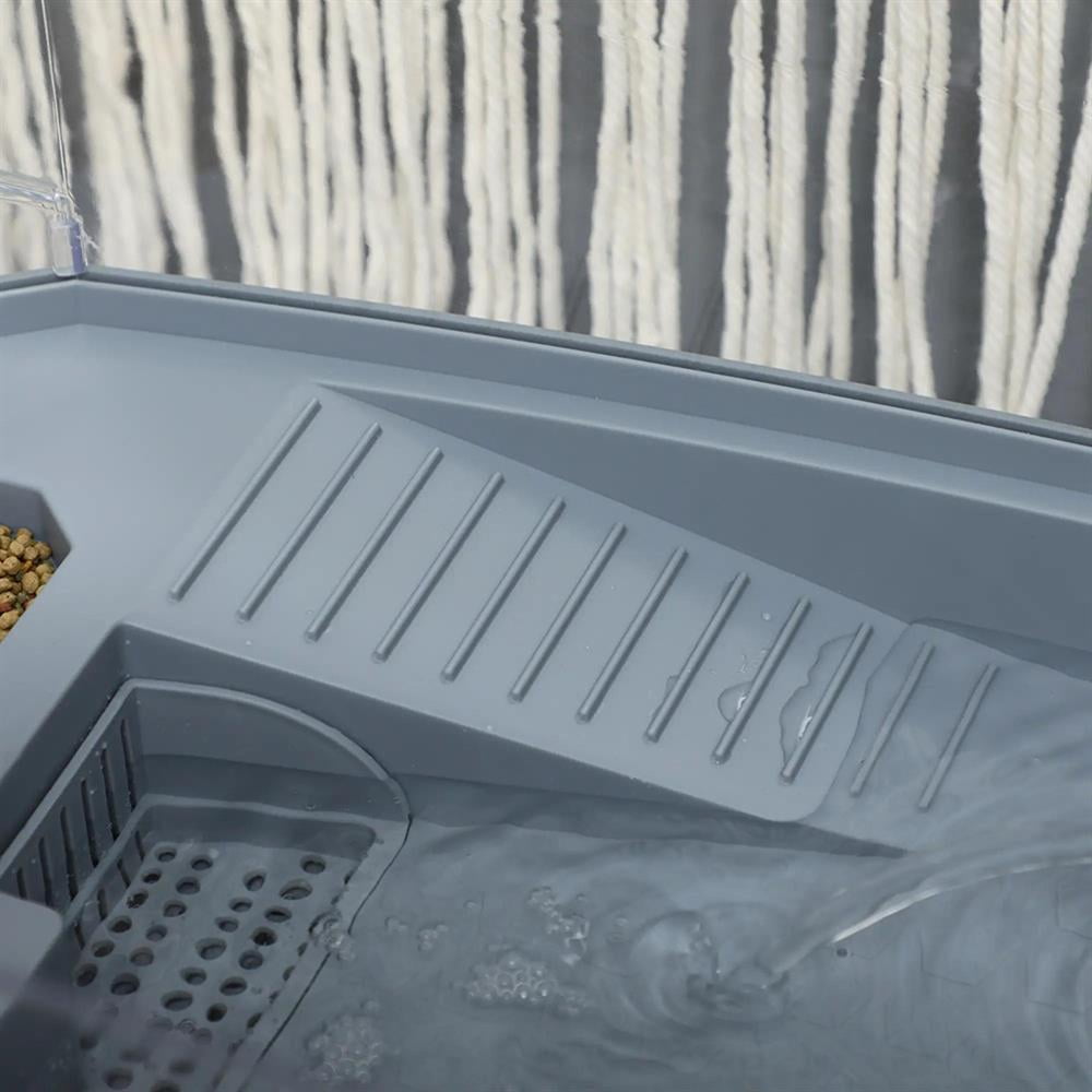 Topcobe Turtle Tank Kit, Turtle Aquarium with Basking Platform, Water Pump, Filter Layer Design, Full View Visually Reptile Habitat, Indoor Outdoor Pet Shelter, Small Animal Habitat