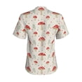 thumbnail image 3 of Uemuo Mushroom Printed Women's Classic V-Neck T-Shirt - Soft, Breathable, Moisture-Wicking, Perfect for Casual, Office, Travel, and Everyday Wear-Small, 3 of 5