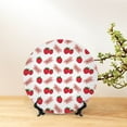 thumbnail image 6 of Wukai Strawberry Print Decorative Plate for Display,Bone China Decorative Plate, Ceramic Dinner Plate with Stand, Vertical Ceramic Plate-6in, 6 of 6