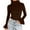 Coffee, variant on Womens Velvet Shirt Bell Sleeve Mock Neck Bodysuit Going Out Tops Dressy Work Casual Blouses