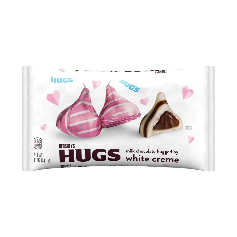 HERSHEY'S, HUGS, Milk Chocolate and White Creme Valentine's Day Candy