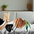 thumbnail image 3 of Tropical Soft Flannel Fleece Blanket, Hand Drawn Aquarelle Coconut with Brush Marks Fruit of Hawaii Leaves, Cozy Plush for Indoor and Outdoor Use, 60" x 80", Fern Green Brown Black, by Ambesonne, 3 of 5