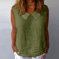 thumbnail image 2 of Women's Summer Sleeveless Tank Top Tops Shirts Blouses V Neck Loose Fit Solid Color Soft Casual Daily Wear Beach Vacation Loungewear Fashion Essential Gift for Women | CSEONE,Army Green L, 2 of 9