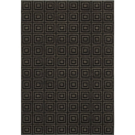 Garden Party Savannah Square Indoor/Outdoor Rug, Black Tie, 5'4" x 7'8"