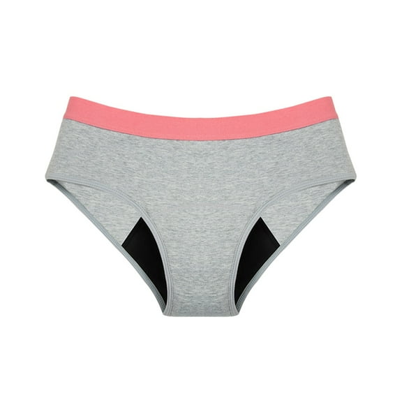 PMVFHDE Color Block Cotton Menstrual Briefs Front Back Leak Proof Womens Underwear For Overnight Grey,S