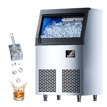 Coolski Commercial Ice Maker, 200 lbs/24H Under Counter Ice Machine, 35 lbs Bin
