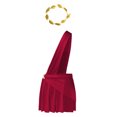thumbnail image 2 of Sxiwei Men Ancient Greek Roman Toga Costume One Shoulder Strap Suspender Ruffle Skirt with Headwear Burgundy L, 2 of 7