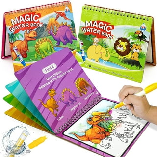 JUNQIU US JUNQIU Watercolor Coloring Books for Kids Ages 4-8, Water Paint Books for Toddlers, Pocket Watercolor Painting Book, Arts and Crafts Set for