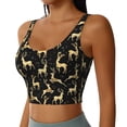 thumbnail image 2 of Xecao Christmas Gold Deers for Sports Bra with Removable Pads, Crop Tank Top Design, Women's Longline Sports Bra - Non-Wired - X-Large, 2 of 9