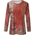 thumbnail image 4 of Womens Tops Long Sleeve Shirts For Women Womens T Shirts Long Sleeve Crew Neck Shirts Basic Tee Sort Comfy Printed Tops Blouse, 4 of 4