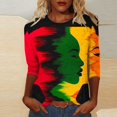 thumbnail image 2 of YanHoo Hauts à Manches 3/4 pour Femmes T-Shirts Graphiques à Manches 3/4 Chandail Décontracté Col Rond T-Shirts Histoire des Noirs Manches 3/4 Grande Taille Hauts pour Femmes en Liquidation, 2 of 5