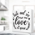 thumbnail image 5 of Zomyto 7"x7" Funny Kitchen Wood Block Signs,Taste and See that the Love is Good Wooden Box Sign, 5 of 7