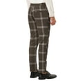 thumbnail image 3 of INSPIRE CHIC Men's Plaid Dress Pants Slim Fit Checked Printed Trousers 32 Brown, 3 of 7