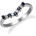 thumbnail image 3 of Dazzlingdaimonds Jewels 1.00Ct Round Cut Sapphire Diamond Engagement Wedding Band Ring 14K White Gold Plated 925 Sterling Silver For Women's -4.5, 3 of 4