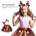 thumbnail image 4 of 1 Conjunto de diadema de ciervo para disfraz de Navidad, falda tutú, conjunto de diadema de alce, 4 of 7