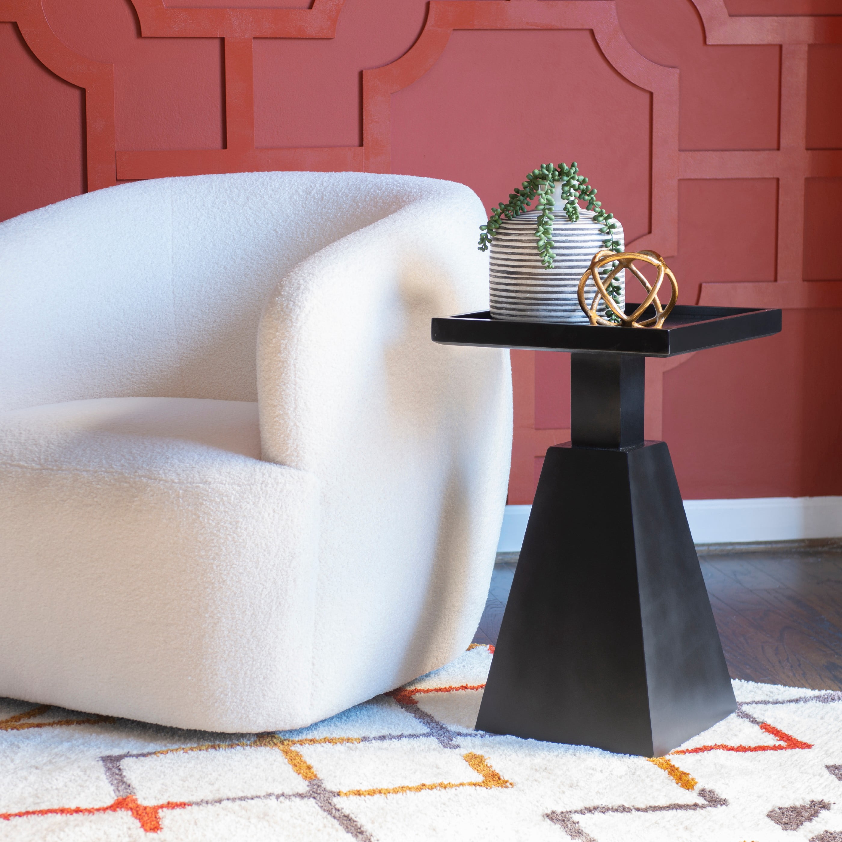Powell Caryn Side Table, 22.5" Tall, Black