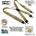thumbnail image 4 of HoldUp Brand XL Tan Casual Series Suspenders in X-back and Patented Gold Clips for the big and tall man, 4 of 4