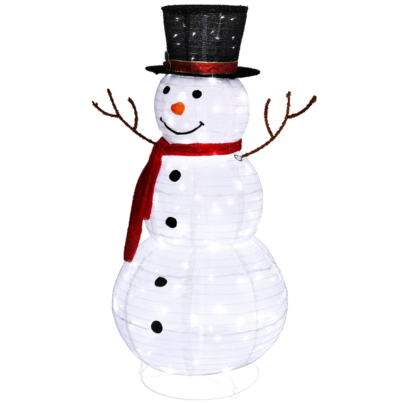 Astoutdoor Snowman Snow Fleece Garden Decoration, White, 23.62 x 23.62 x 47.24 in