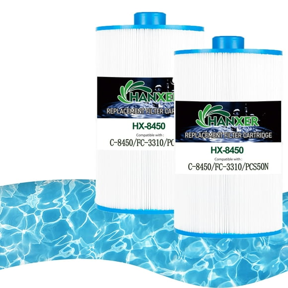 HANXER C-8450 Spa Filter Cartridge Replaces for Filbur FC-3310, PCS50N, 100593, 3301-2261, 80501 Maax Spas/Coleman Spas, 50 sq.ft Hot Tub Filter, 2 Pack