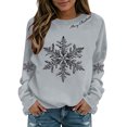 thumbnail image 2 of Christmas Sweatshirts for Women Snowflake Crewneck Long Sleeve Pullover Sweatshirts Holiday Festive Loose Fit Casual Sweatshirts, XL, 2 of 5