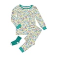 thumbnail image 4 of Sleep On It Infant Boys 2-Piece Super Soft Jersey Snug-Fit Pajama Set with Matching Socks - Neon Zoo - White, 18M, 4 of 4